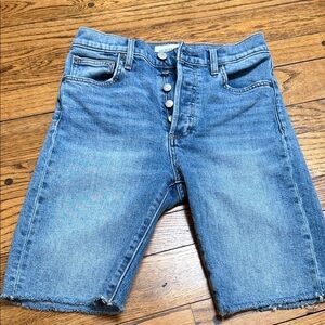 Denim Forum Aritzia sz 26 The Yoko Bermuda Short Jean denim shorts button fly